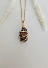 Load image into Gallery viewer, Peacock Ore Wrapped Necklace - Gold 16"
