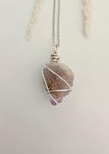 Load image into Gallery viewer, Spirit/Fairy Quartz Wrapped Necklace - Silver 26"
