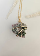 Load image into Gallery viewer, Watermelon Tourmaline Wrapped Necklace - Gold 22"