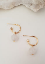 Load image into Gallery viewer, Moonstone Drop Huggie Earrings