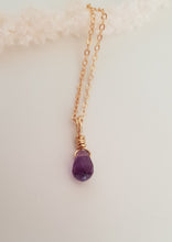Load image into Gallery viewer, Teardrop Crystal Wrapped Necklace 18"