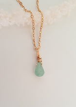 Load image into Gallery viewer, Teardrop Crystal Wrapped Necklace 18"