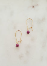 Load image into Gallery viewer, Gold Filled Base Chakra Earrings - Ruby