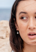 Load image into Gallery viewer, Moonstone Drop Huggie Earrings