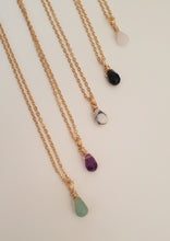 Load image into Gallery viewer, Teardrop Crystal Wrapped Necklace 18"