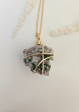 Load image into Gallery viewer, Watermelon Tourmaline Wrapped Necklace - Gold 22&quot;
