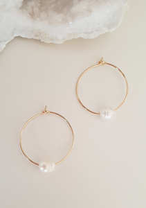 Solo Pearl Hoop Earrings