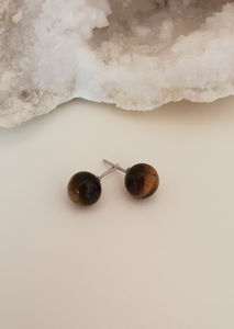 Sterling Silver Tigers Eye Stud Earrings