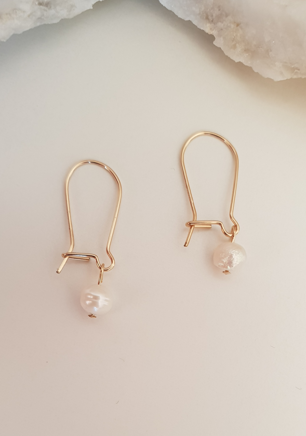 Gold Filled Tiny Pearl Drop Earrings