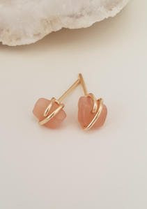 Sunstone Wrapped Earrings