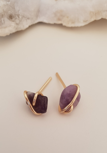 Amethyst Wrapped Earrings