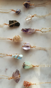 Assorted Wrapped Crystal Necklaces