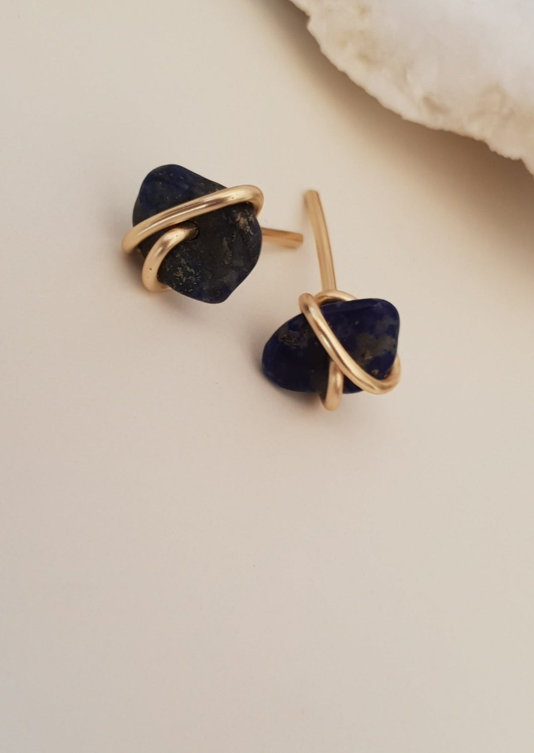 Lapis Lazuli Wrapped Earrings