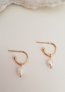 Pearl Huggie Earrings