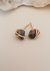 Sodalite Wrapped Earrings