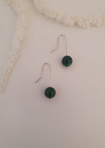 Sterling Silver Malachite Earrings