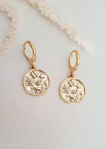 Rustic Lucky Charm Huggie Earrings