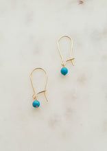 Load image into Gallery viewer, Gold Fill Throat Chakra Earrings - Turquoise
