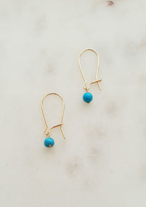 Gold Fill Throat Chakra Earrings - Turquoise